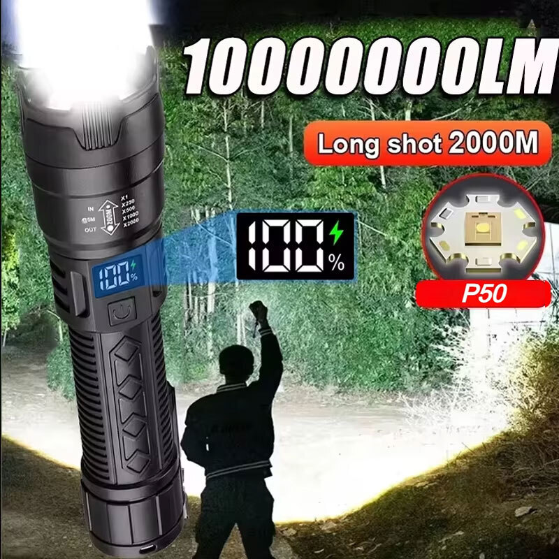 Outdoor Camping Adventure - Hoge Sterke LED-zaklampen 2000LM Tactische Zaklamp