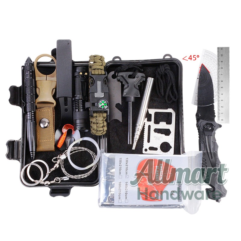 Outdoor Camping Kit - Multifunctionele draagbare EDC-overlevingsgereedschapskist, noodapparatuur voor buiten