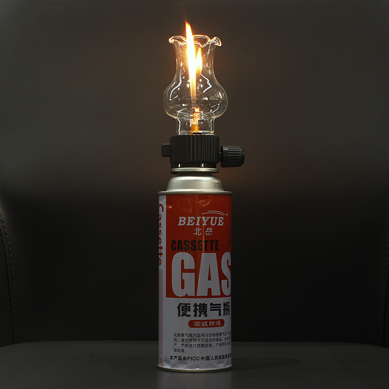 Outdoor Camping Outlet - Kaartkachel Gasfleskop Aansteker Creatieve gaslampkop Outdoor