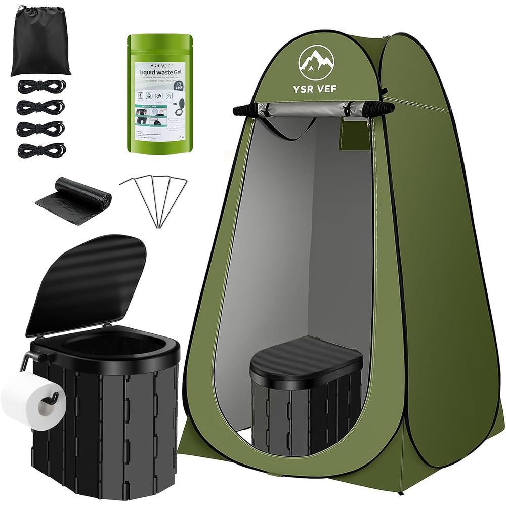 Outdoor Camping Toilet - Draagbare toilettas, kampeertoilet met opklapbare privacytent