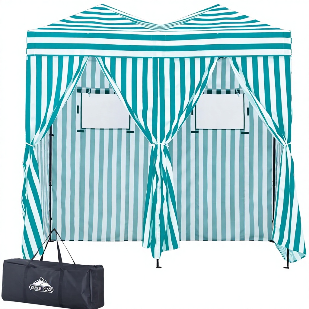 Camping Tent - Draagbare 2-kamer kleedruimte/zonnescherm/tent van aluminiumstaal, waterbestendig,