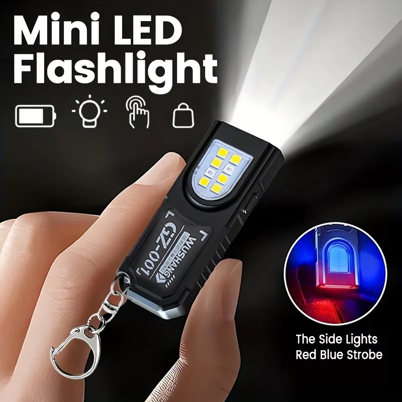 Outdoor Camping Adventure - Multifunctionele sleutelhangerzaklamp USB oplaadbare mini-zaklamp met