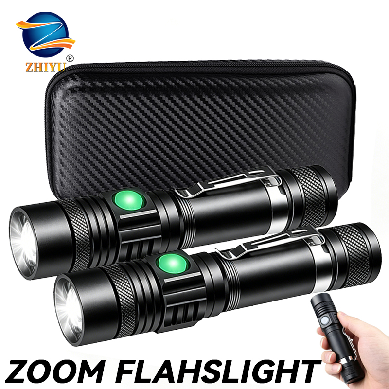 Outdoor Camping Adventure - T6 LED oplaadbare zaklamp, 18650 zoombare