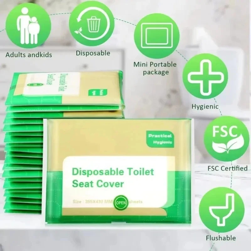Outdoor Camping Toilet - 10-100 stuks wegwerp toiletbrilhoezen, individueel verpakt