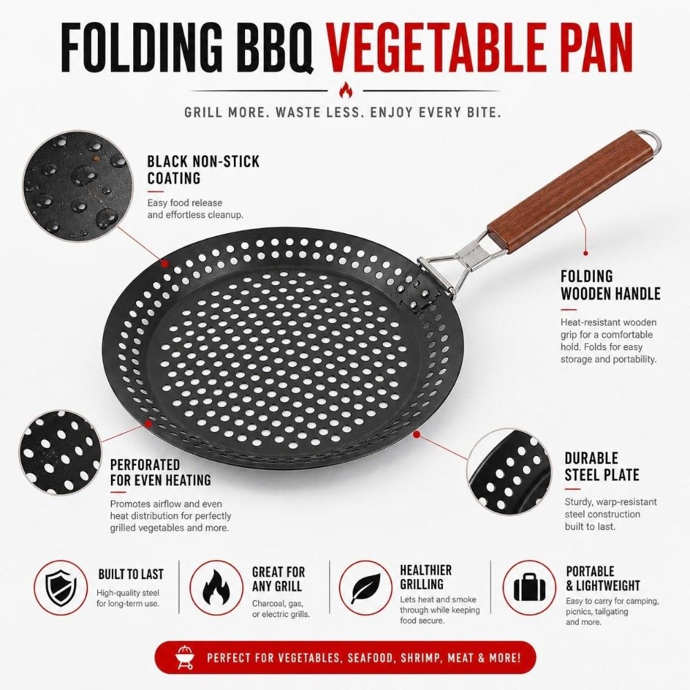 Opvouwbare non-stick grillpan  - Outdoor Camping Grill recensie en prijs