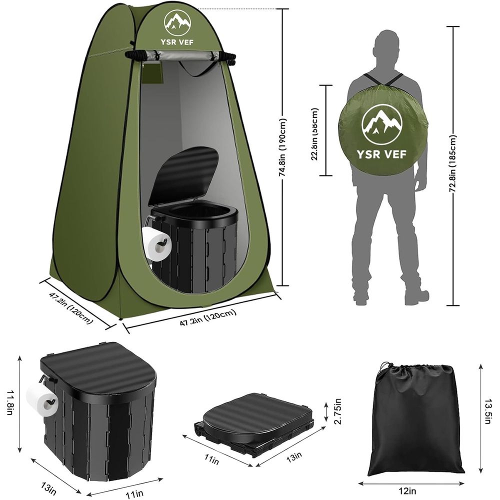 Draagbare toilettas, kampeerto - Outdoor Camping Toilet recensie en prijs