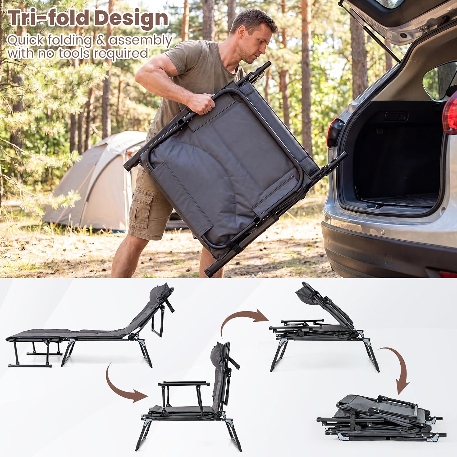 Opvouwbare loungeset van 2, ve - Outdoor Camping Cot recensie en prijs