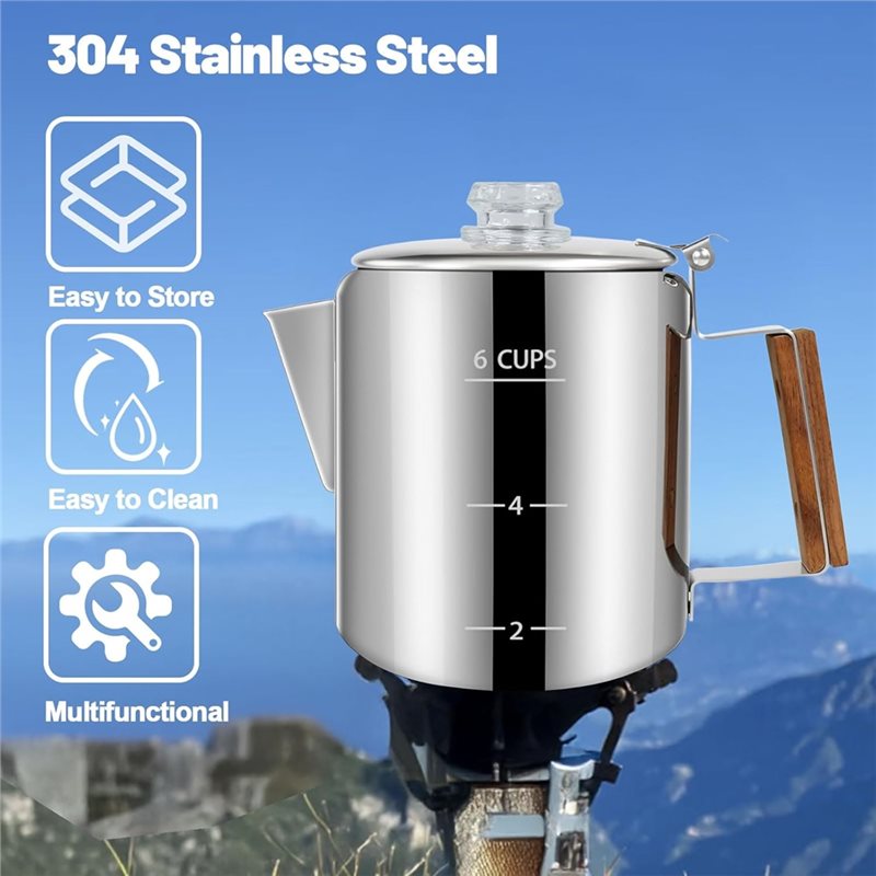 NOCM Koffiepot 6-kops percolat - Camp Percolator Coffee recensie en prijs