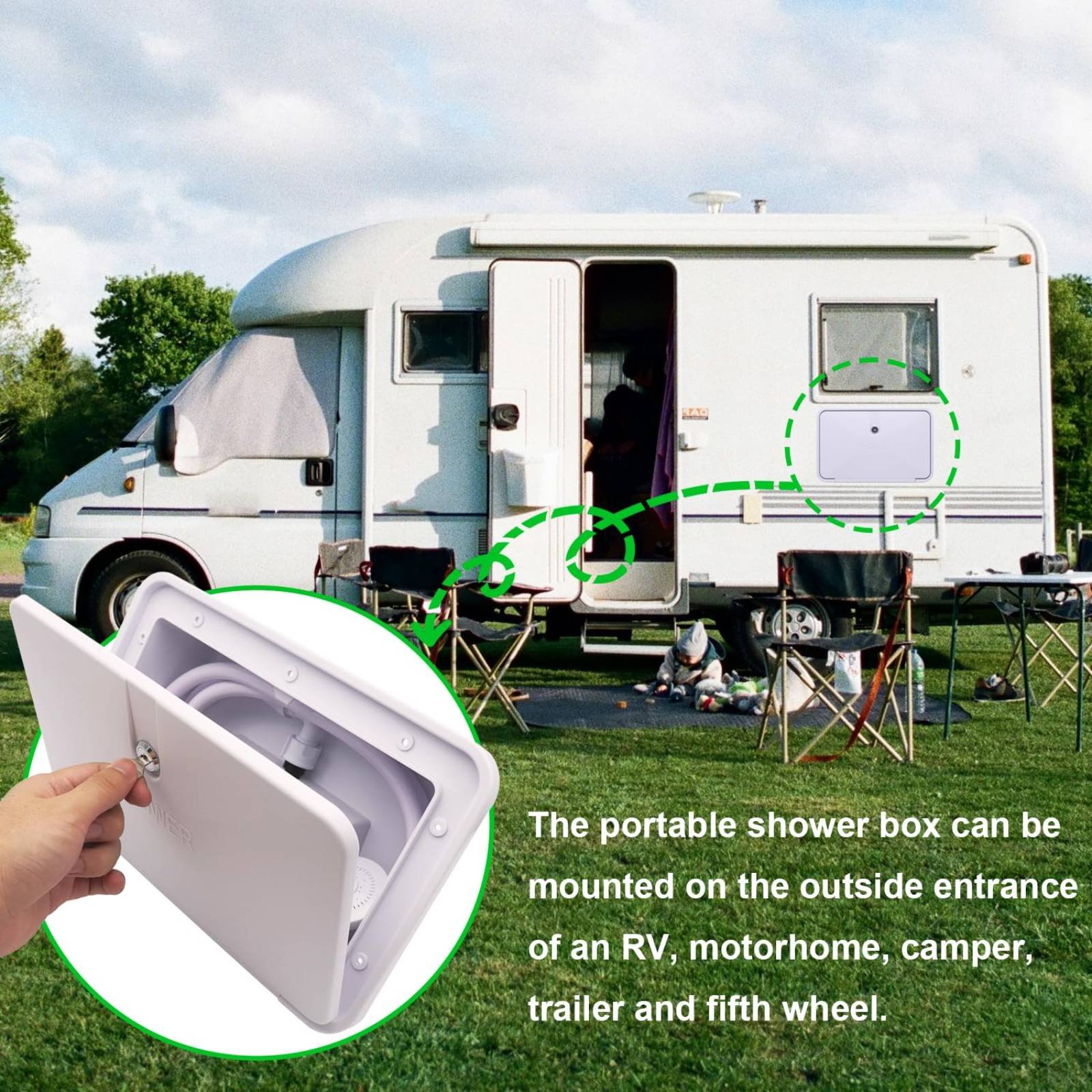 RV Buitendouchebox Compacte RV - Outdoor Camping Kit recensie en prijs