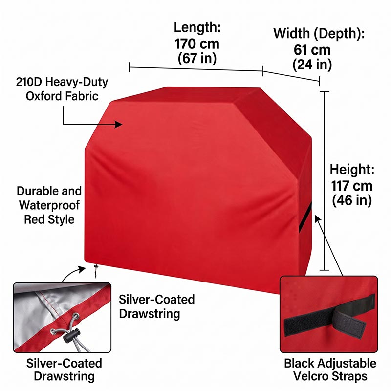 210D BBQ-afdekking, stofdicht, - Outdoor Camping Grill recensie en prijs