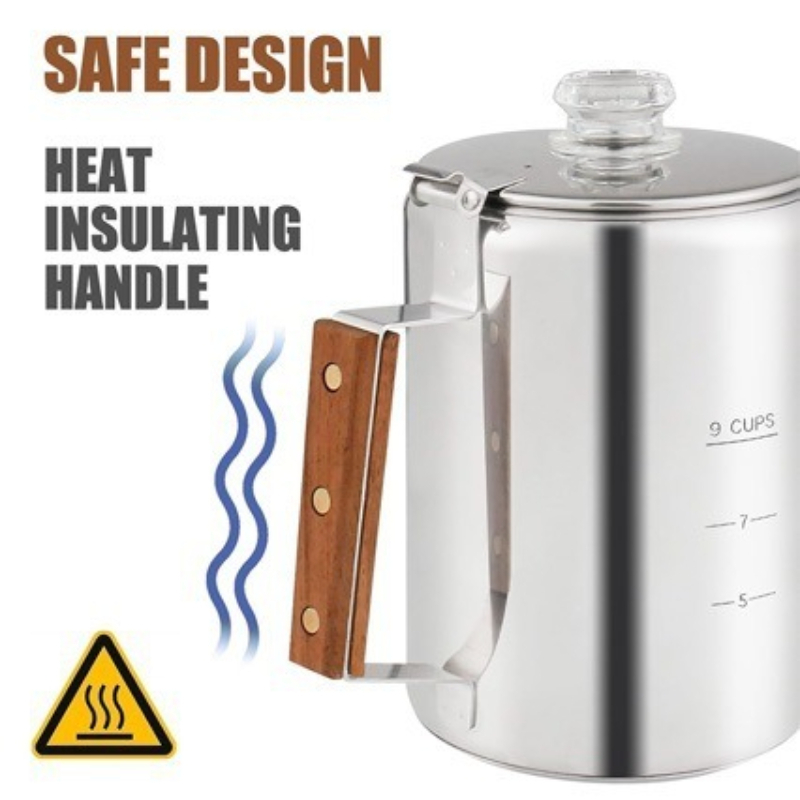 6-kops, 9-kops, 12-kops RVS ko - Camp Percolator Coffee recensie en prijs