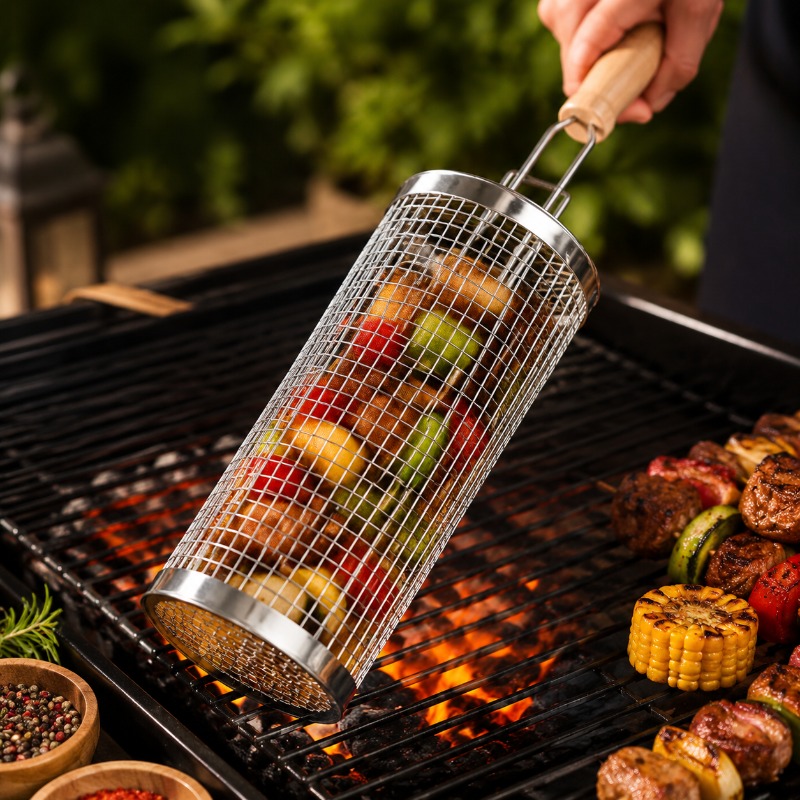 Ronde barbecue grillmandset va - Outdoor Camping Grill recensie en prijs