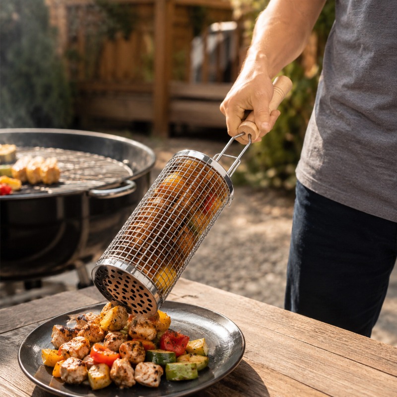 Ronde barbecue grillmandset va - Outdoor Camping Grill recensie en prijs