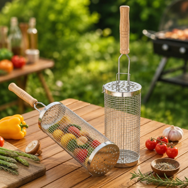 Ronde barbecue grillmandset va - Outdoor Camping Grill recensie en prijs