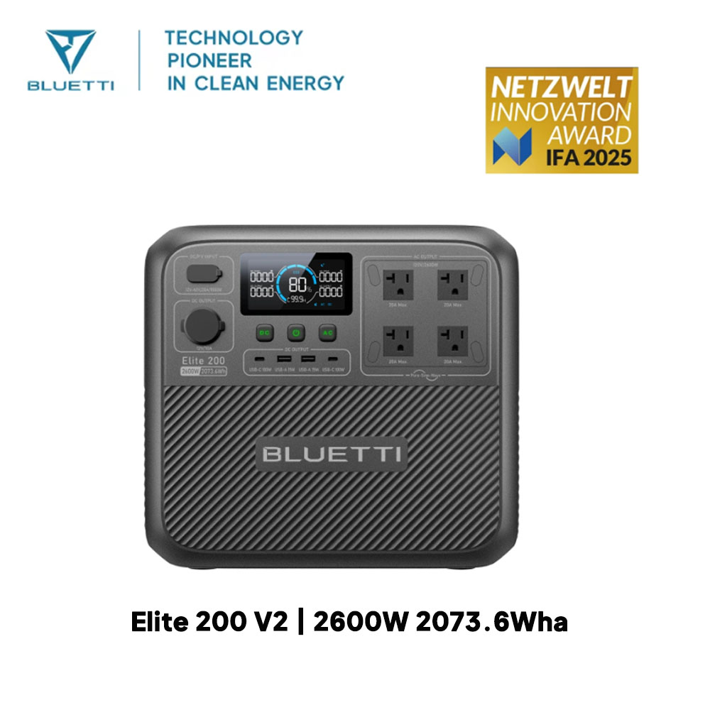 【Renew】BLUETTI Elite 200 V2 dr - Outdoor Camping Kit recensie en prijs